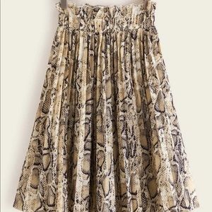 Snakeskin pleated skirt